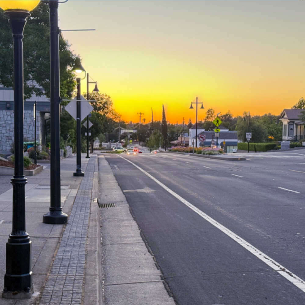 Rocklin Street at Sunset