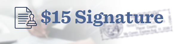 California notary fee: $15 per signature.
